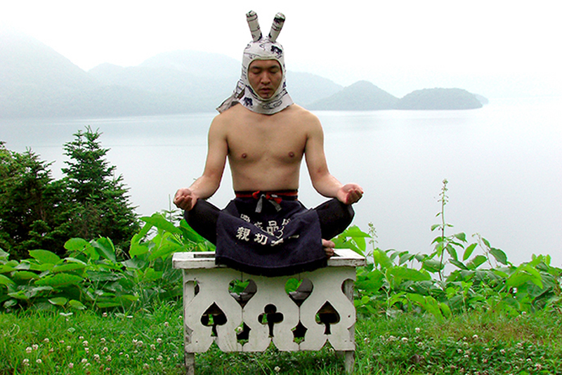Meditation for G8, 2008. (Production still) 20min video performance, Lake Toya, Hokkaido, Japan.